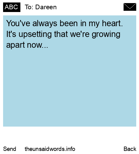 unsent message to Dareen