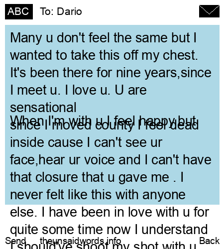 unsent message to Dario