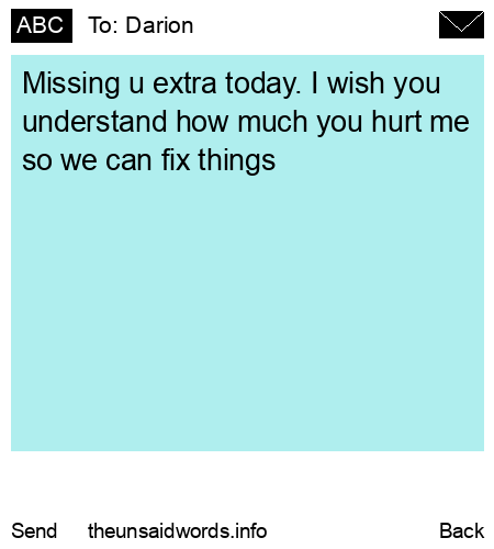 unsent message to Darion