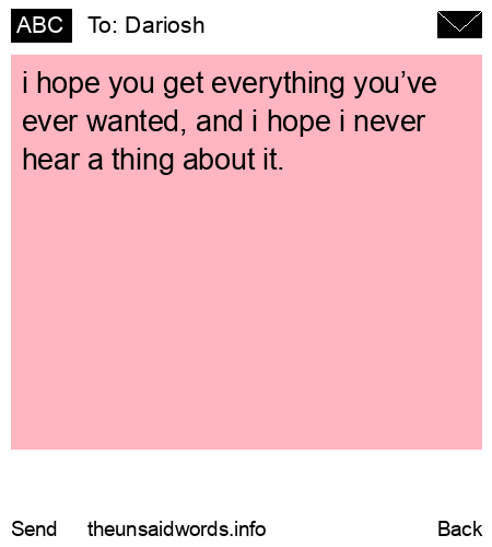 unsent message to Dariosh