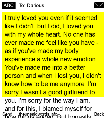 unsent message to Darious