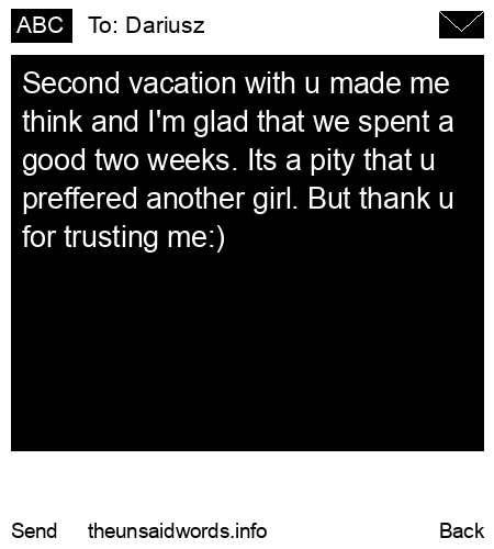 unsent message to Dariusz