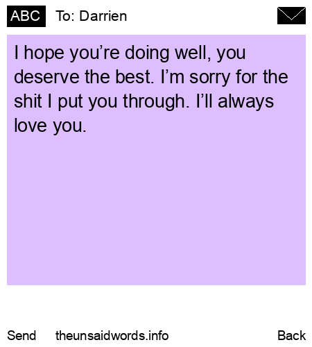 unsent message to Darrien
