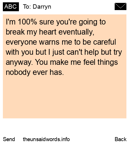 unsent message to Darryn
