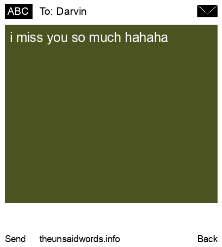 unsent message to Darvin