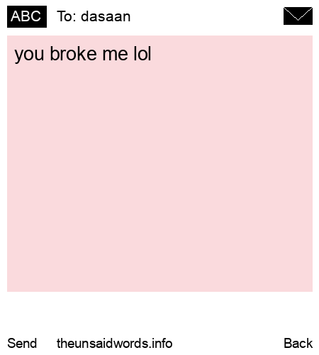 unsent message to dasaan