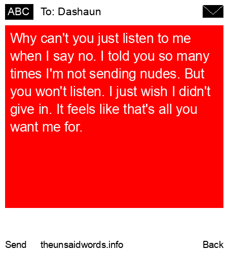 unsent message to Dashaun