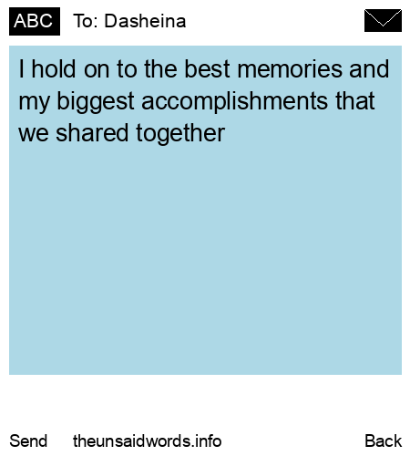unsent message to Dasheina
