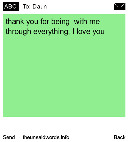 unsent message to Daun