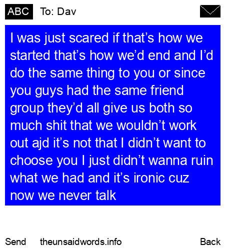 unsent message to Dav