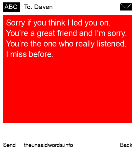 unsent message to Daven