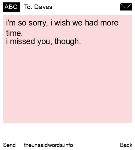 unsent message to Daves