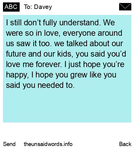 unsent message to Davey