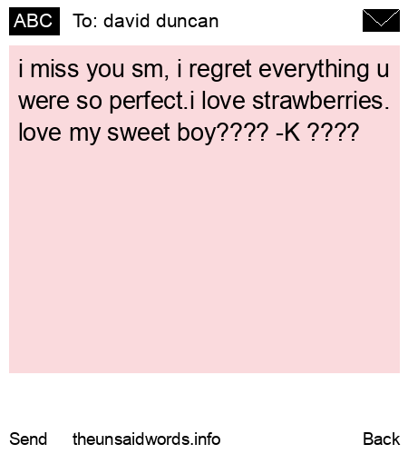 unsent message to david duncan