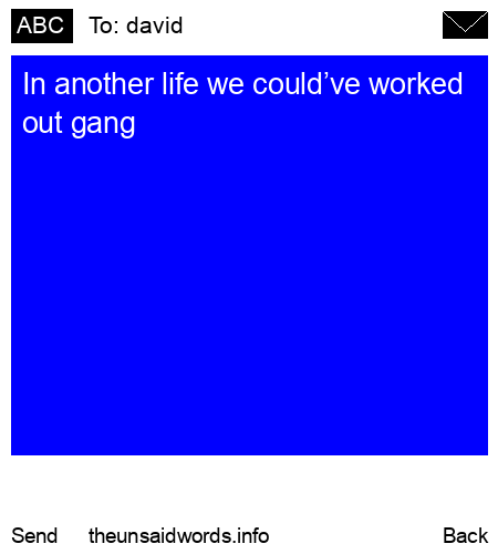 unsent message to david