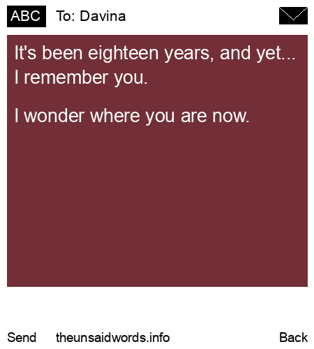 unsent message to Davina