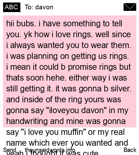 unsent message to davon