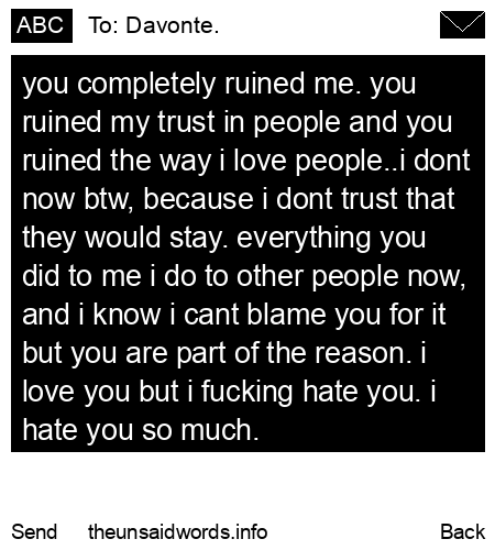 unsent message to Davonte.