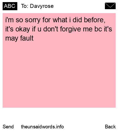 unsent message to Davyrose
