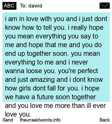 unsent message to dawid