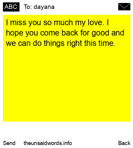 unsent message to dayana