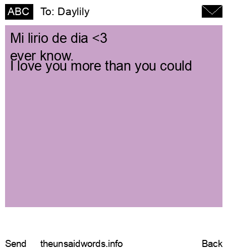 unsent message to Daylily