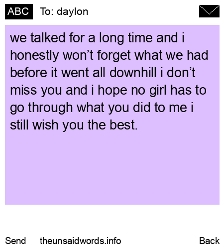 unsent message to daylon