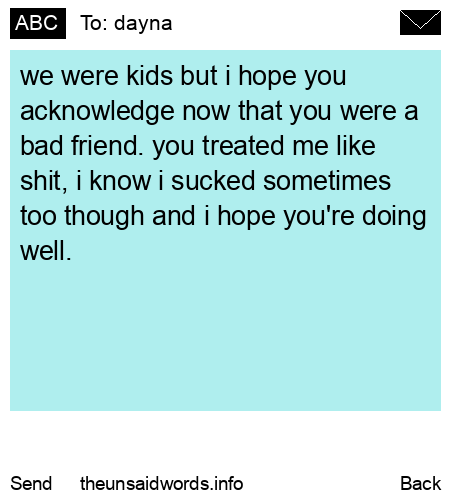 unsent message to dayna