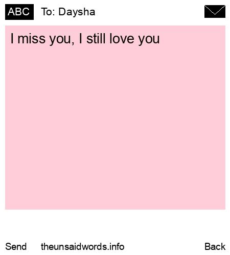 unsent message to Daysha 