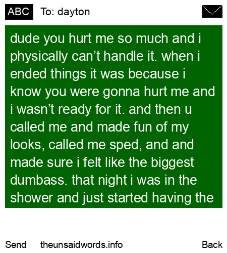 unsent message to dayton