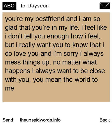 unsent message to dayveon