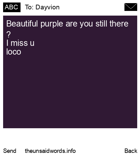 unsent message to Dayvion