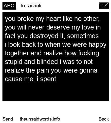 unsent message to aizick