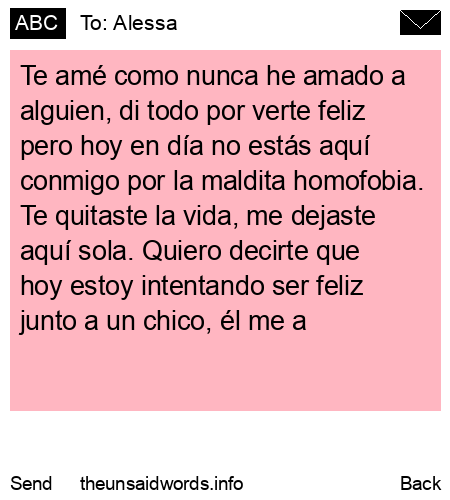 unsent message to Alessa