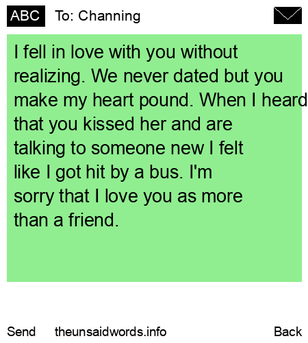 unsent message to Channing