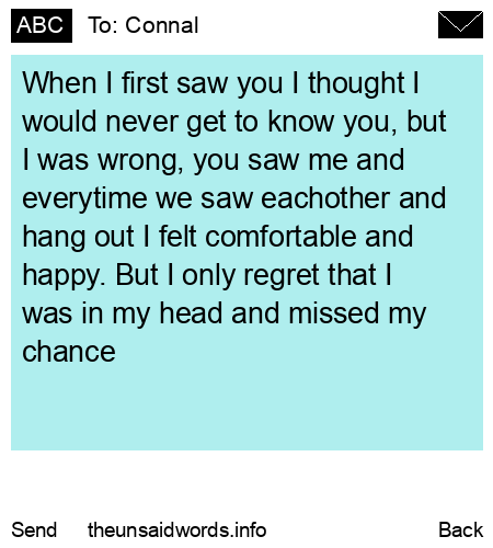 unsent message to Connal