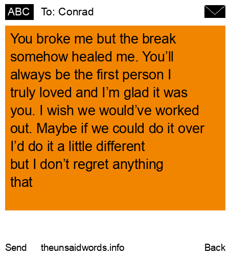 unsent message to Conrad