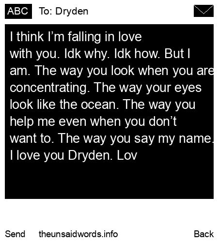 unsent message to Dryden
