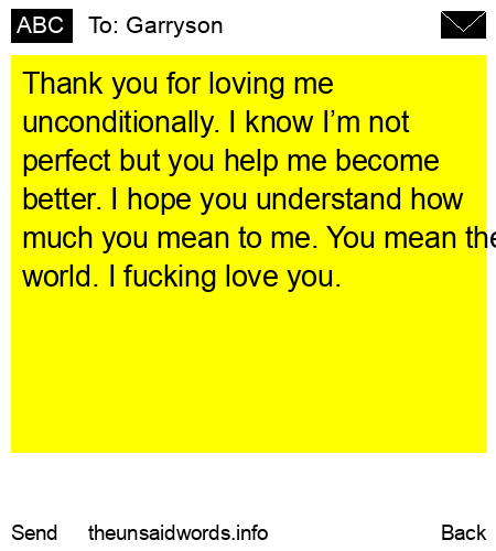 unsent message to Garryson