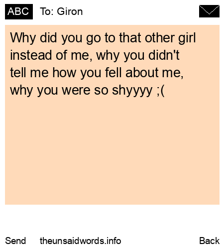 unsent message to Giron