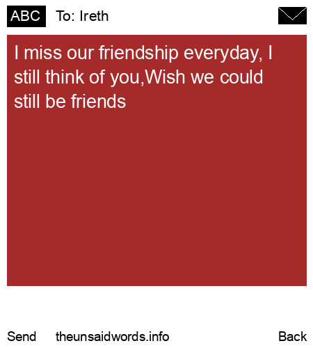unsent message to Ireth 