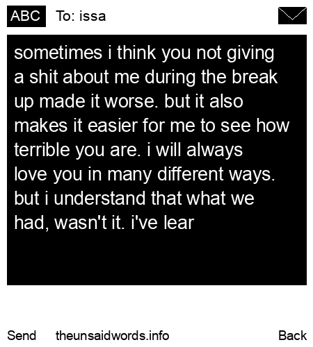 unsent message to issa