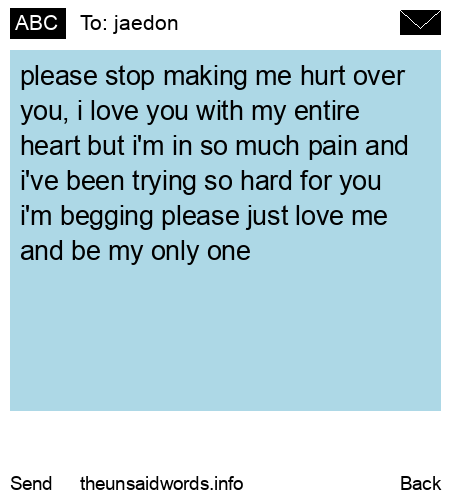 unsent message to jaedon