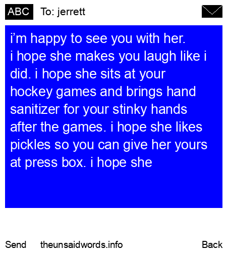 unsent message to jerrett