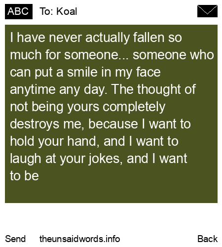 unsent message to Koal