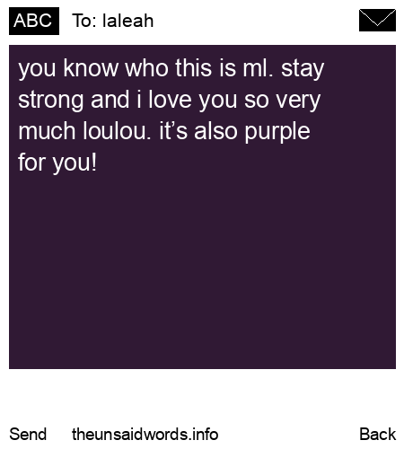 unsent message to laleah