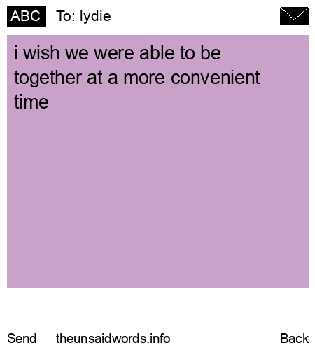 unsent message to lydie