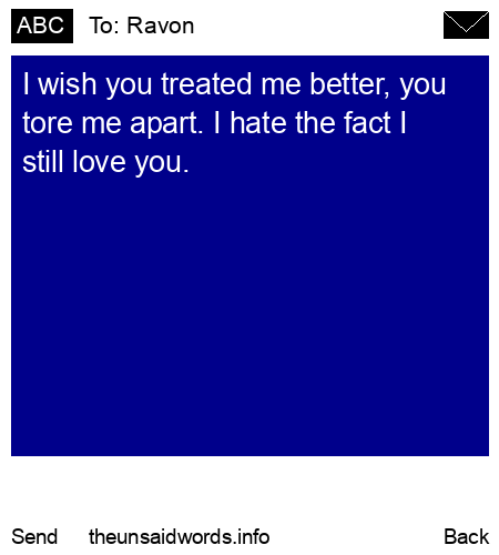 unsent message to Ravon