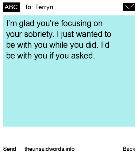 unsent message to Terryn