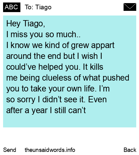 unsent message to Tiago